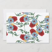 メキシ結婚コのテーマグリーンつる植物フローラ束 招待状 (裏面)