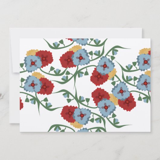 メキシ結婚コのテーマグリーンつる植物フローラ束 招待状 (裏面)