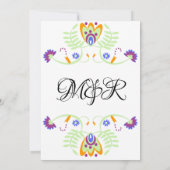 メキシ結婚コのフォークフローラ |結はっきりした婚 招待状 (裏面)