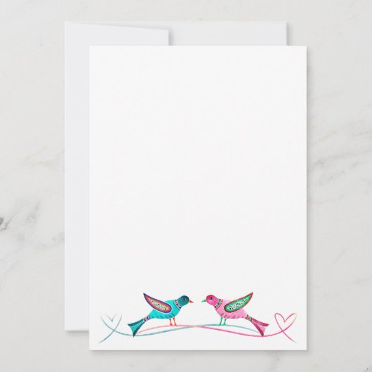 メキシ結婚コのロベバードフォークボホ素朴 招待状 (裏面)