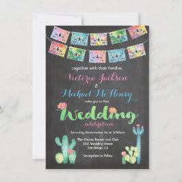 メキシ結婚コの水彩サボテン招待状 招待状