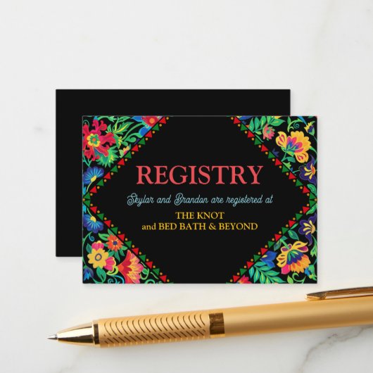 メキシ結婚コカラフル登録簿 エンクロージャーカード (正面/裏面インサイチュ)