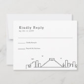 メキシ結婚コ |スタイル化されたスカイラインRSVP 出欠カード (正面)
