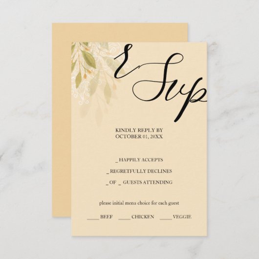 メキシ芸術的コ砂漠水彩手色彩の鮮やか形 出欠カード (正面/裏面)