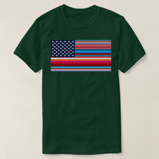 メキシ誇りを持ったコ系アメリカ人セラプアメリカ国旗USA Se Tシャツ (デザイン正面)
