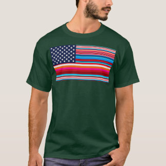 メキシ誇りを持ったコ系アメリカ人セラプアメリカ国旗USA Se Tシャツ