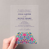 メキシ鮮やかカンフィエスタスタイルレインボー結婚ズ アクリル招待状 (インサイチュ (ポータブル))