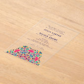 メキシ鮮やかカンフィエスタスタイルレインボー結婚ズ アクリル招待状 (レイダウン)