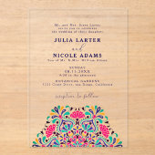 メキシ鮮やかカンフィエスタスタイルレインボー結婚ズ アクリル招待状 (正面)