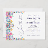 メキシ鮮やかカンフィエスタスタイルレインボー結婚ズ セーブザデート (正面)