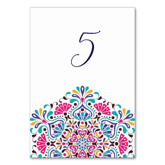 メキシ鮮やかカンフィエスタスタイルレインボー結婚ズ テーブルナンバー (正面)