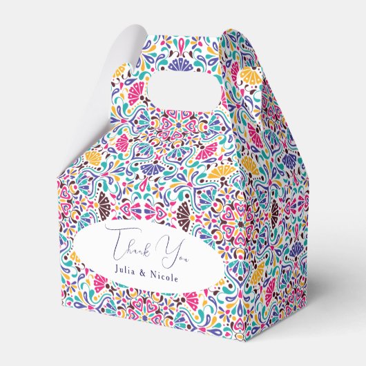 メキシ鮮やかカンフィエスタスタイルレインボー結婚ズ フェイバーボックス (正面サイド)