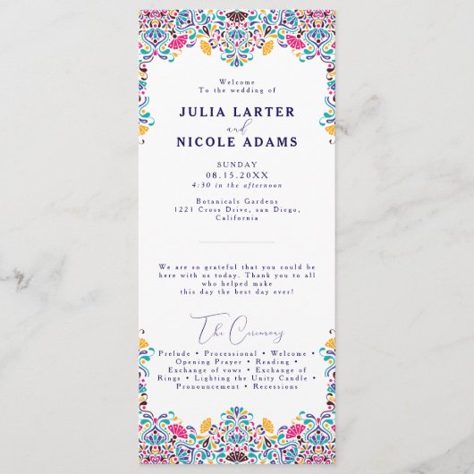 メキシ鮮やかカンフィエスタスタイルレインボー結婚ズ プログラム (正面)