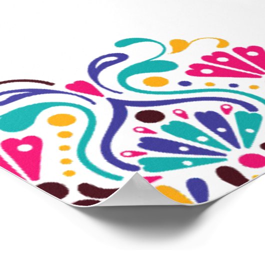 メキシ鮮やかカンフィエスタスタイルレインボー結婚ズ ポスター (角)