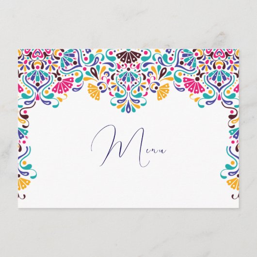 メキシ鮮やかカンフィエスタスタイルレインボー結婚ズ メニュー (裏面)