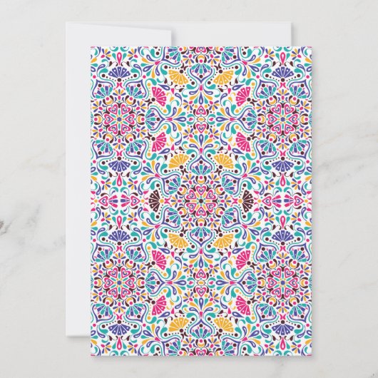 メキシ鮮やかカンフィエスタスタイルレインボー結婚ズ 招待状 (裏面)