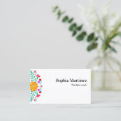 メキシ鮮やかカンフィエスタフローラホワイト 名刺 (スタンド正面)