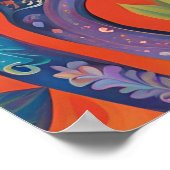 メキシ鮮やかコのアレブリジ伝統的スデザイン ポスター (角)