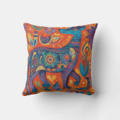 メキシ鮮やかコのアレブ伝統的リーゼデザイン クッション (裏面)