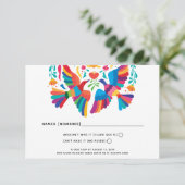 メキシ鮮やかコのインスパイアウェディングRSVPカード 出欠カード (スタンド正面)