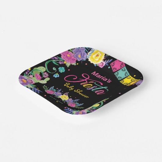 メキシ鮮やかコの花フローラフェスタ赤ちゃんシャワー ペーパープレート (傾斜あり)