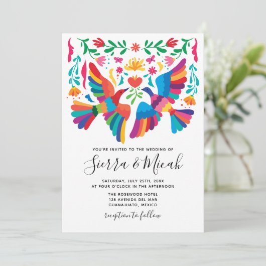 メキシ鮮やかコシコの鳥とフローラの招待状 セーブザデート (スタンド正面)