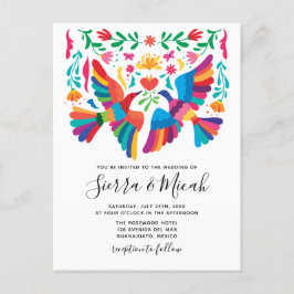 メキシ鮮やかコシコの鳥とフローラの招待状 案内ポストカード