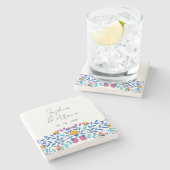 メキシ鮮やかコフローラフィ結婚エスタ ストーンコースター (横)