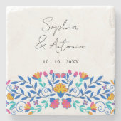 メキシ鮮やかコフローラフィ結婚エスタ ストーンコースター (正面)