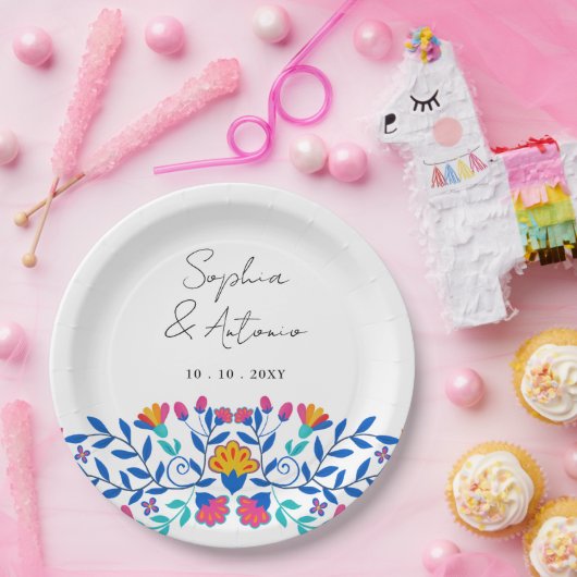 メキシ鮮やかコフローラフィ結婚エスタ ペーパープレート (パーティー)