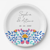 メキシ鮮やかコフローラフィ結婚エスタ ペーパープレート (正面)