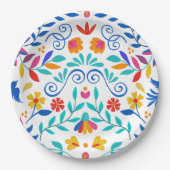 メキシ鮮やかコフローラフィ結婚エスタ ペーパープレート (正面)