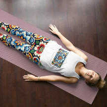 メキシ鮮やかコ刺繍レギンス