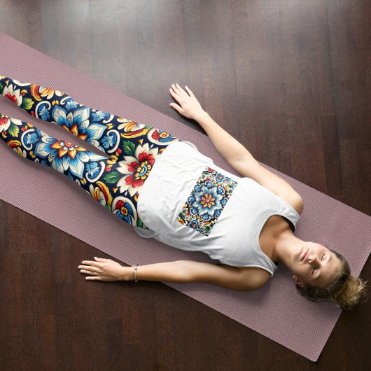 メキシ鮮やかコ刺繍レギンス レギンス