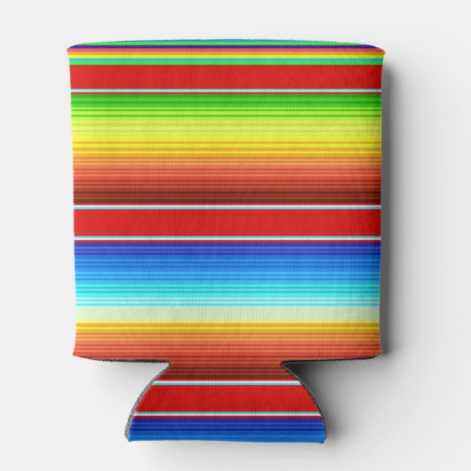 メキシ鮮やかコ毛布の伝統的セラペ 缶クーラー (裏面)