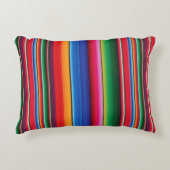 メキシ鮮やかコ西ストライプのデザイン アクセントクッション (正面)