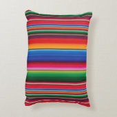 メキシ鮮やかコ西ストライプのデザイン アクセントクッション (裏面(縦))