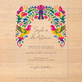 メキシ鮮やかコ鳥オトミフローラフェスタ結婚ズ アクリル招待状 (正面)