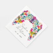 メキシ鮮やかコ・オトミバード・フローラ・フェスタ結婚ズ スタンダードランチョンナプキン (角)