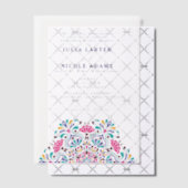 メキシ鮮やかコ・フィエスタレインボー結婚フォト ベラム紙招待状 (オフセット (招待状))