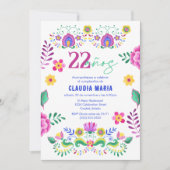 メキスペインのシコ・フィエスタフローラ第22回誕生日パーティー 招待状 (正面)