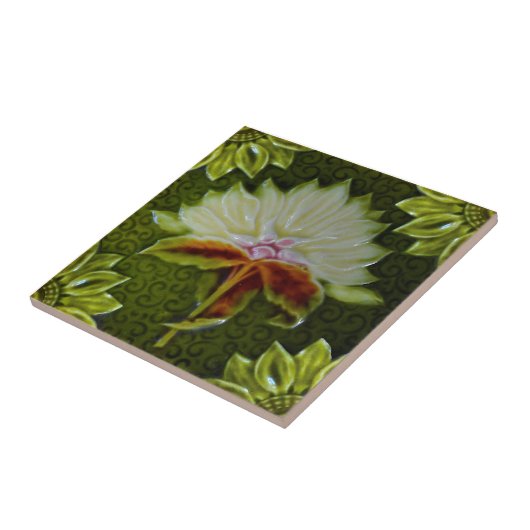 メキンアールヌーボーマジョリカフェイクレリーフ、 浮き彫りレプロ タイル (側面)