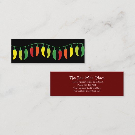 メキ最高のシコ料理店の名刺 スキニー名刺 (正面/裏面)