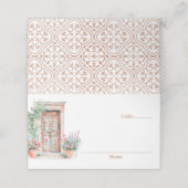 メキ素朴シコテラコッタ結婚の折り曲げ プレイスカード (外部開封)