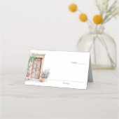 メキ素朴シコテラコッタ結婚の折り曲げ プレイスカード (正面)