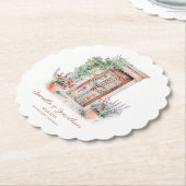 メキ素朴シ結婚コのパーソナライズされた紙 ペーパーコースター (アングル)