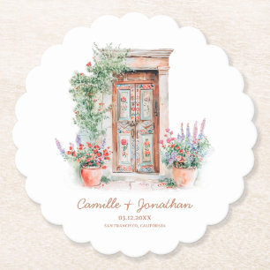 メキ素朴シ結婚コのパーソナライズされた紙 ペーパーコースター