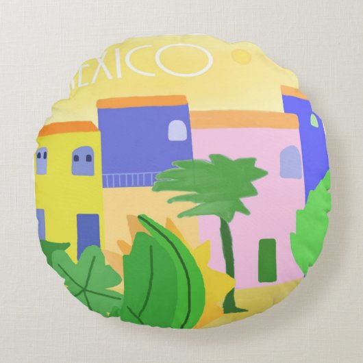 メキ絵を描シコ美術 ラウンドクッション (正面)
