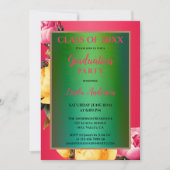 メキ芸術的シコインスパイアのフローラ卒業招待状 招待状 (正面)