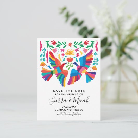メキ鮮やかシインスパイアコの鳥とフローラのはがき 案内ポストカード (スタンド正面)